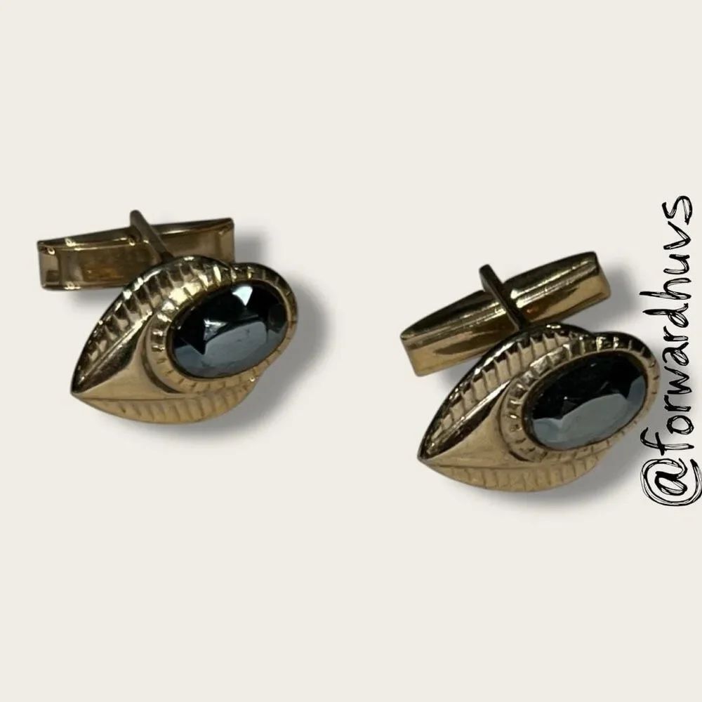 Bundle Sale 3 for $15 | Cufflinks with Black Centers - Incomplete Back